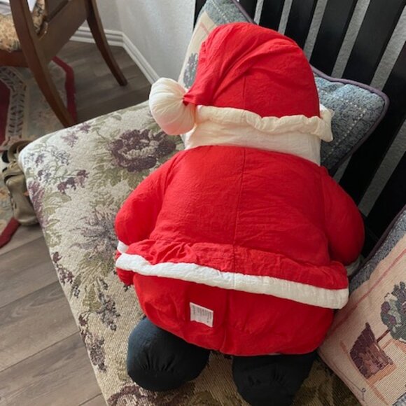 Soft Squishy STUFFED sitting SANTA CLAUS * Parachute material * LARGE 20" * EUC - Picture 8 of 11